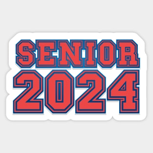 Retro Red tipography Senior 2024 Sport Old Graduation Sticker